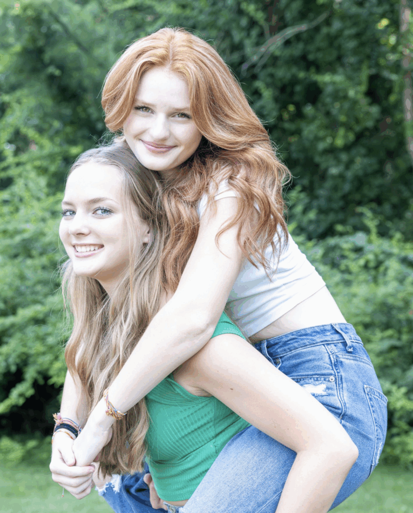 Pretty teenagers having fun at summer camp for girls. 